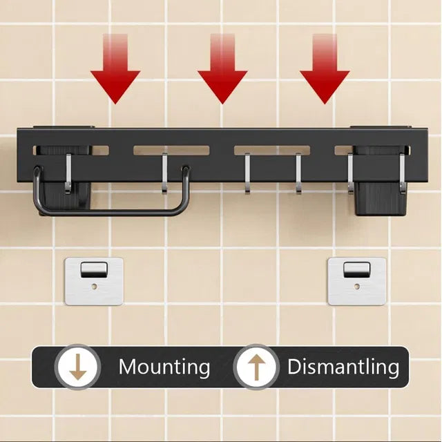 Wall Mounted Magnetic Knife Holder & Cutlery Organizer